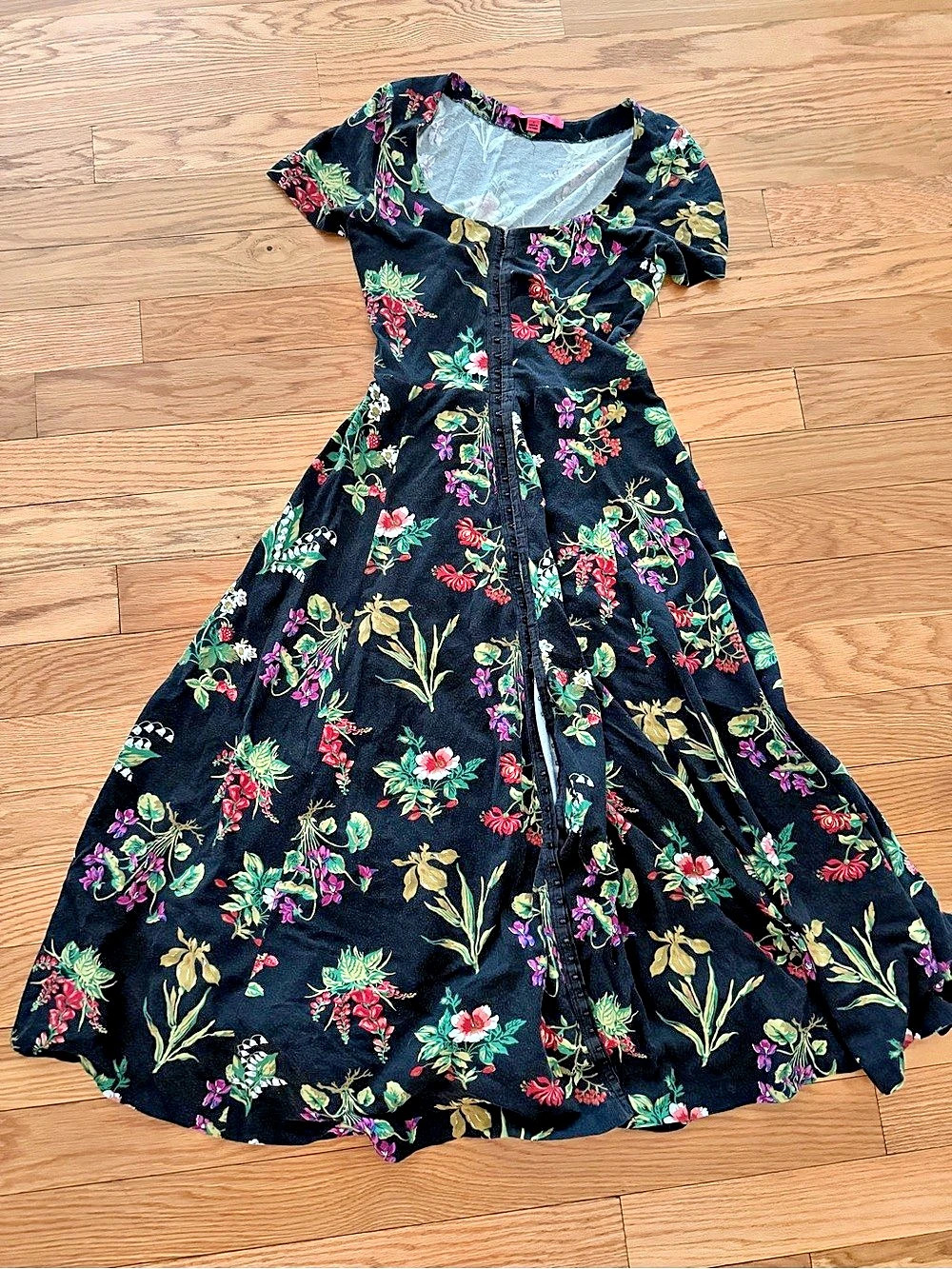 Betsey Johnson - for Urban Outfitters- Floral Maxi Dress in Black